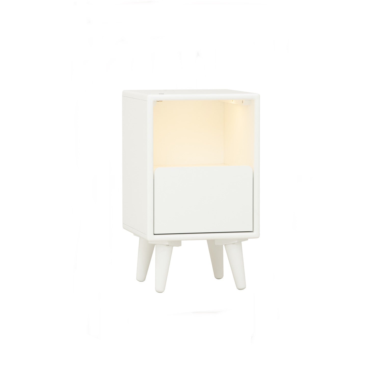 Yara Bedside Table With 1 Drawer LED Light - Side Table by yohauz