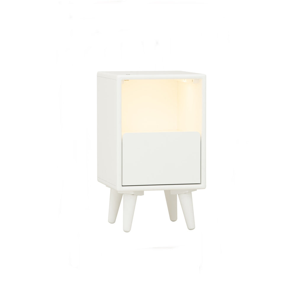 Yara Bedside Table With 1 Drawer LED Light - Side Table by yohauz