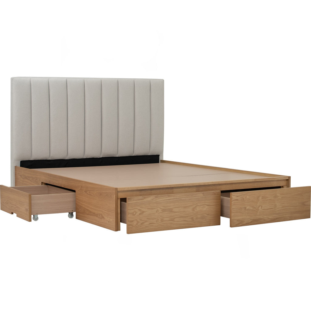 Mola Queen Bed With Storage 190cm Bed Panel - Bed by yohauz
