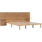 Plato Queen Bed With 190cm Bed Panel With Side Table - Bed by yohauz