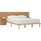 Plato Queen Bed With 190cm Bed Panel With Side Table - Bed by yohauz