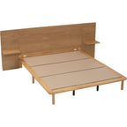 Plato Queen Bed With 190cm Bed Panel With Side Table - Bed by yohauz