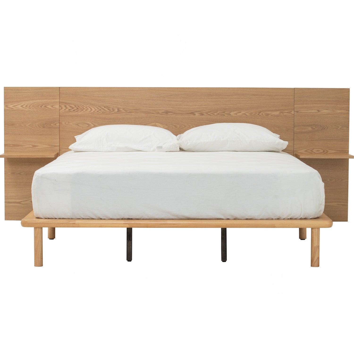 Plato Queen Bed With 190cm Bed Panel With Side Table - Bed by yohauz