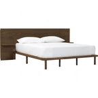 Plato Queen Bed With 190cm Bed Panel With Side Table - Bed by yohauz
