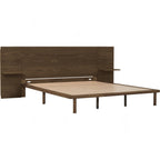 Plato Queen Bed With 190cm Bed Panel With Side Table - Bed by yohauz