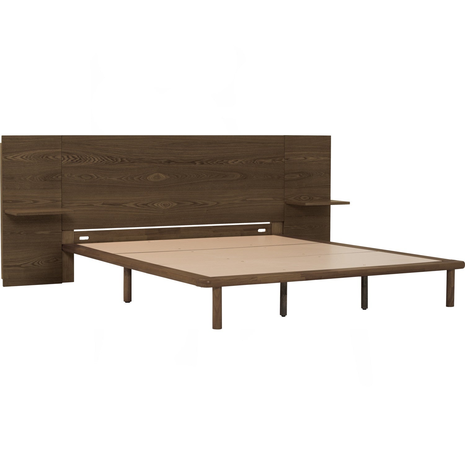 Plato Queen Bed With 190cm Bed Panel With Side Table - Bed by yohauz