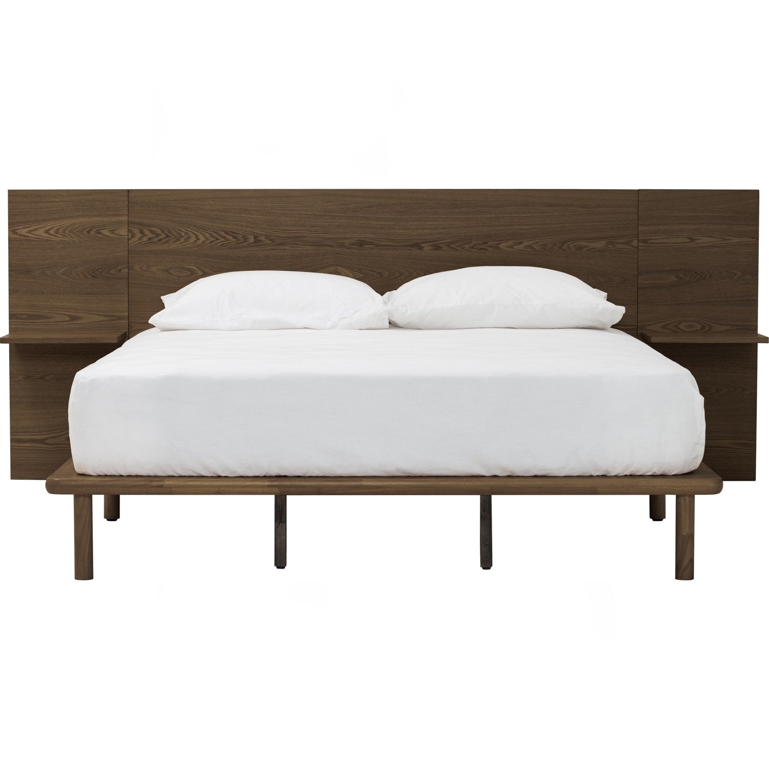 Plato Queen Bed With 190cm Bed Panel With Side Table - Bed by yohauz